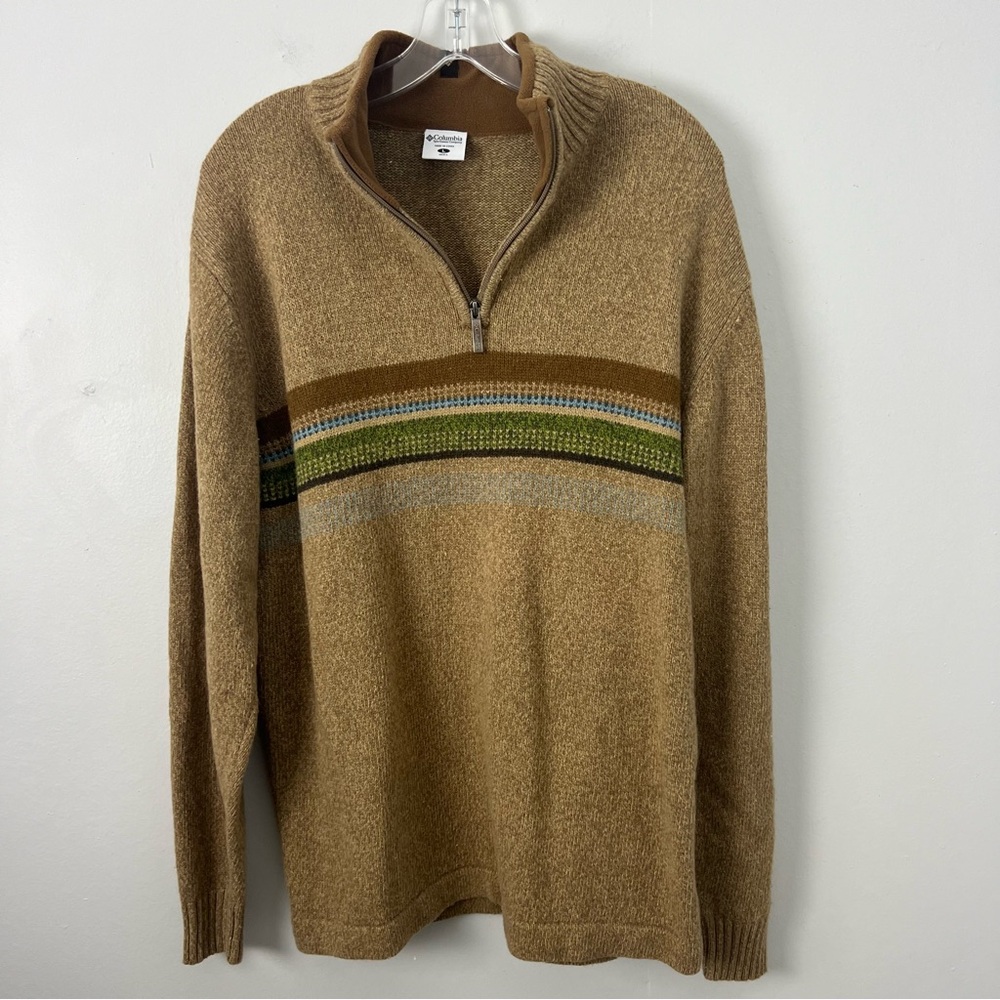 Columbia Wool Blend 1/4 Zip Fair Isle Sweater